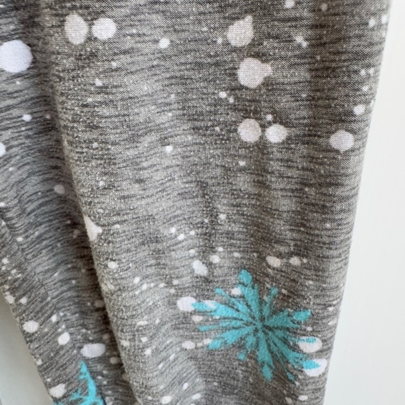 Frozen II 3T Girls Snowflake Print Gray & Blue Elsa Leggings Pants - Picture 2 of 5